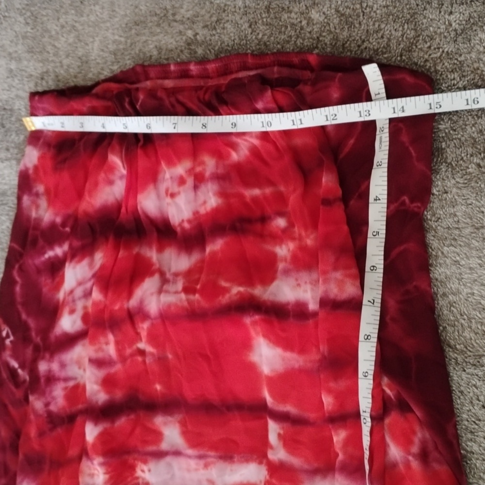 Young Fabulous & Broke Red Tie Dye Maxi Halter Strapless - Picture 3 of 9